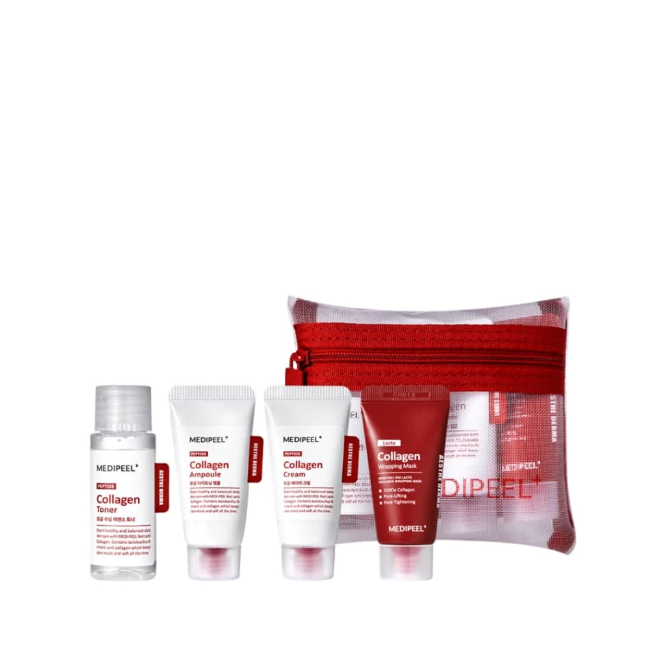 MEDIPEEL Set pentru călătorie Red Lacto Collagen Skin Care Trial Kit, 4 buc